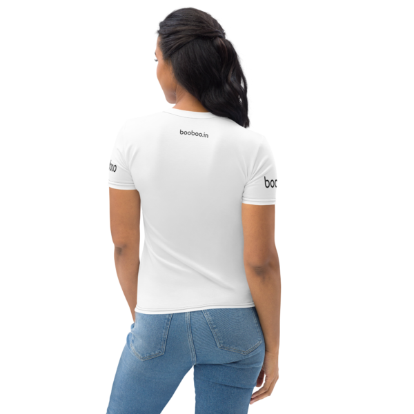 booboo Signature Women’s premium short sleeve t-shirt – White & Black - Image 3