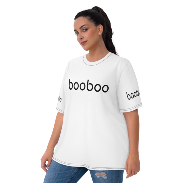 booboo Signature Women’s premium short sleeve t-shirt – White & Black - Image 7