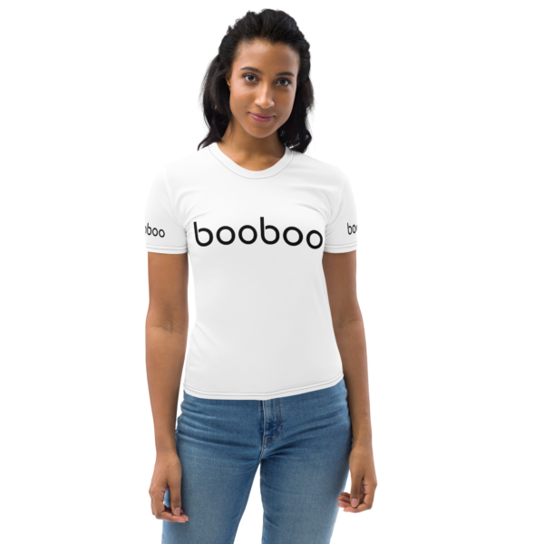 booboo Signature Women’s premium short sleeve t-shirt – White & Black - Image 6