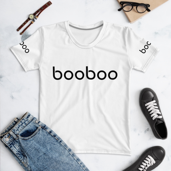 booboo Signature Women’s premium short sleeve t-shirt – White & Black - Image 8