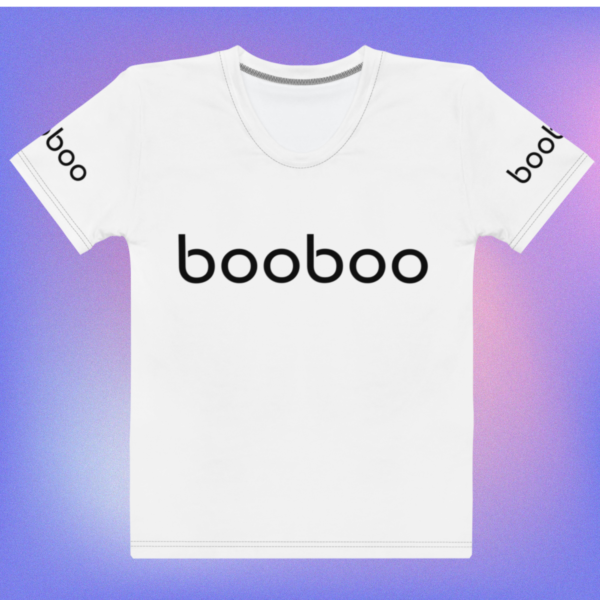 booboo Signature Women’s premium short sleeve t-shirt – White & Black - Image 13