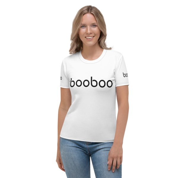 booboo Signature Women’s premium short sleeve t-shirt – White & Black