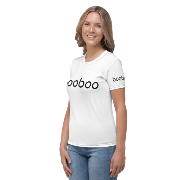 booboo Signature Women’s premium short sleeve t-shirt – White & Black - Image 10