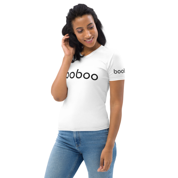 booboo Signature Women’s premium short sleeve t-shirt – White & Black - Image 9