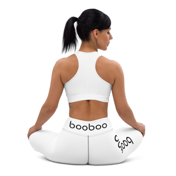 booboo Signature Women's Premium Yoga Leggings - White & Black - Image 3