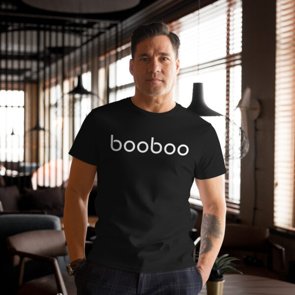 booboo Signature Men's premium cotton t-shirt - Black & White - Image 5