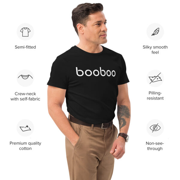 booboo Signature Men's premium cotton t-shirt - Black & White - Image 11