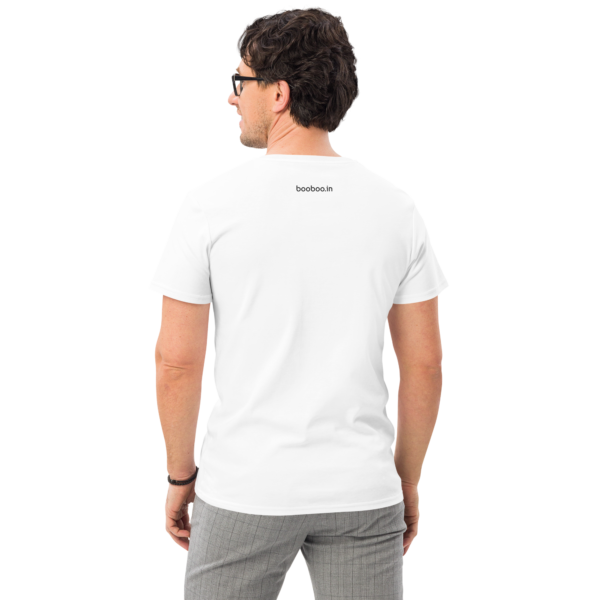 booboo Signature Men’s premium cotton t-shirt – White & Black - Image 4