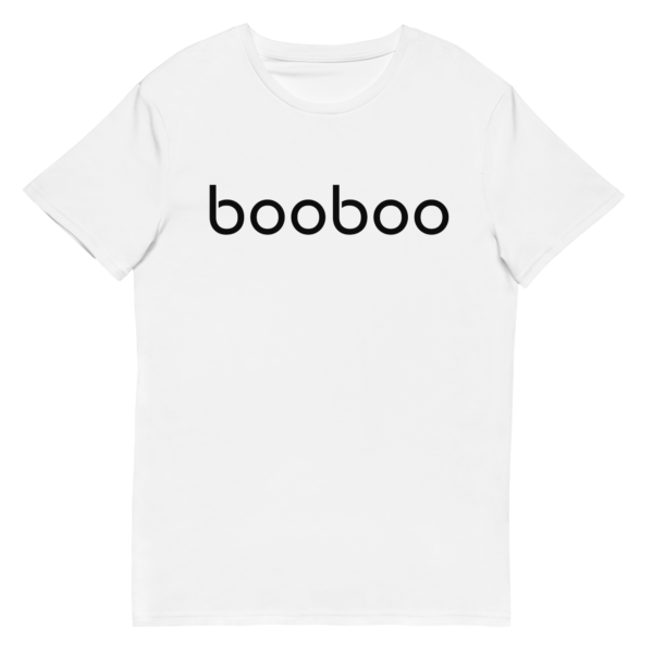 booboo Signature Men’s premium cotton t-shirt – White & Black - Image 7