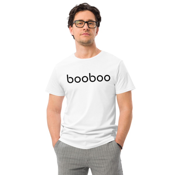 booboo Signature Men’s premium cotton t-shirt – White & Black