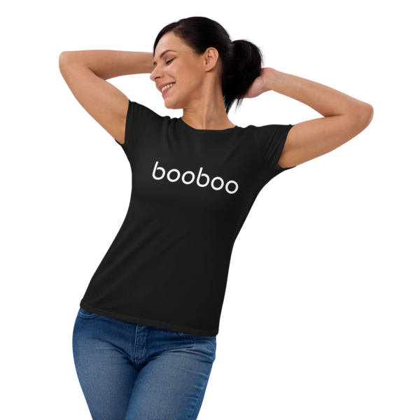 booboo Signature Women's premium short sleeve t-shirt - Black & White - Image 4